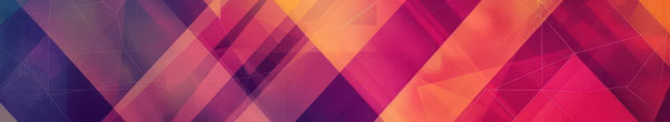 abstract geometric design of overlaping triangle patterns in dark blue, purple, fuscia, gold, and orange colors