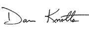 RRD CEO Dan Knotts signature
