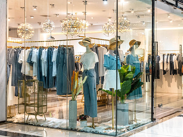 Clothing rack in a retail store