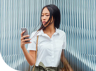 Woman looking at her phone