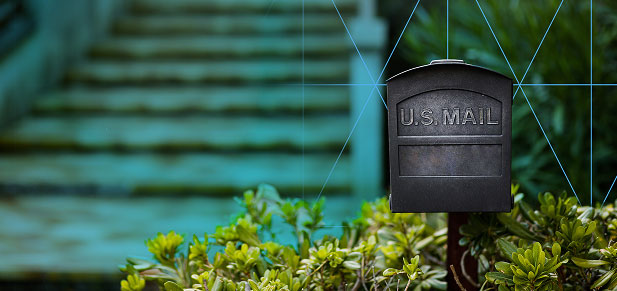 Mailbox with marketing materials