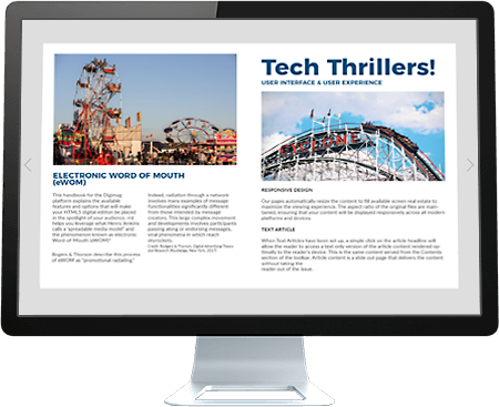 Digimag Tech Thrillers on a monitor