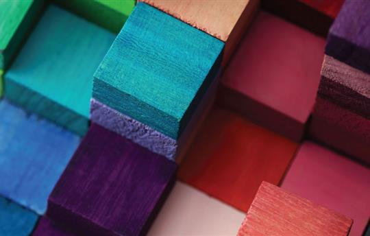stacks of colorful wooden blocks