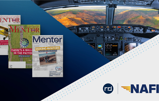 NAFI mentor magazine and cockpit photo