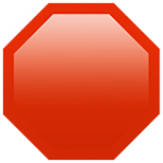 image of a red stop sign without the words STOP in the middle of it
