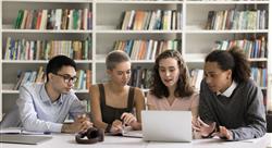 group of students in a library setting