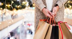 Senior woman with bags doing holiday shopping