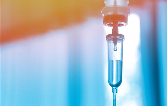 IV line with bright colored background