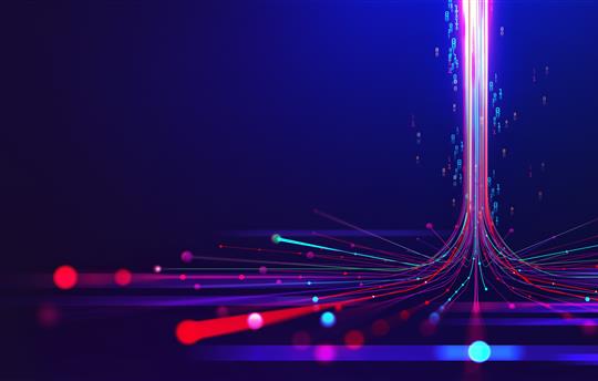 Big data, wireless information flow. Data portal, open data system. Global cyberspace concept.