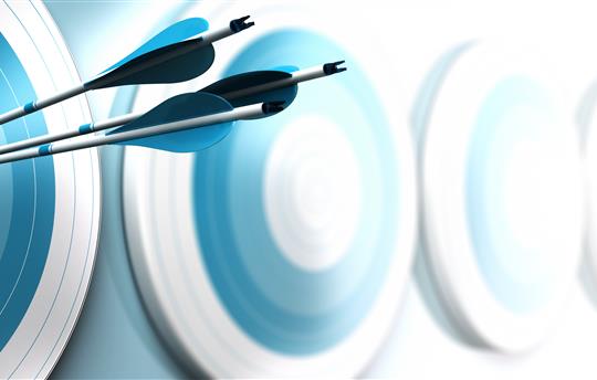 blue bullseye and arrows