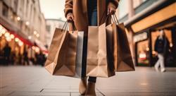 a woman holding shopping bags