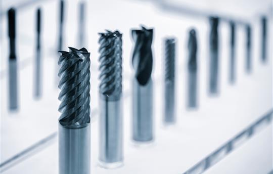 drill bits in a line