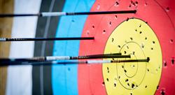 archery target with a lot of attempts