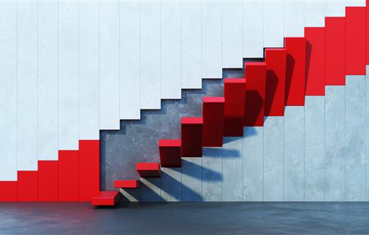 red staircase going up