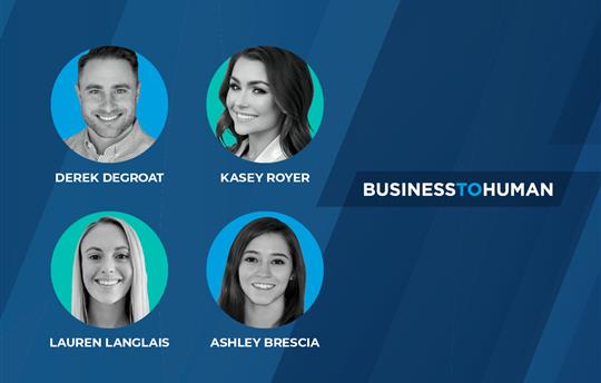 business to human podcast headshots of guests