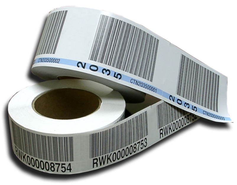 roll of linerless license plate labels