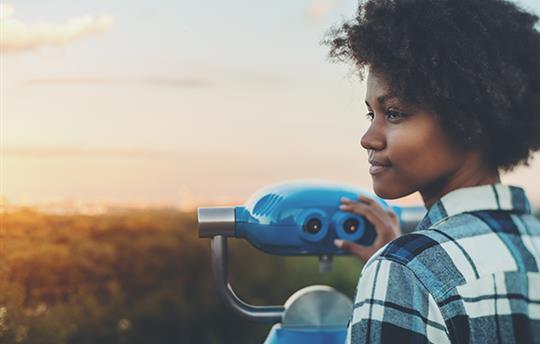 Abstract view of blurred lights