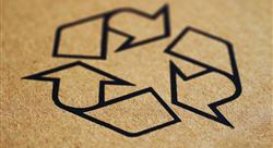 Recycle logo printed on paperboard packaging