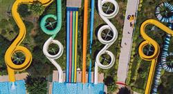 top view of multiple water slides